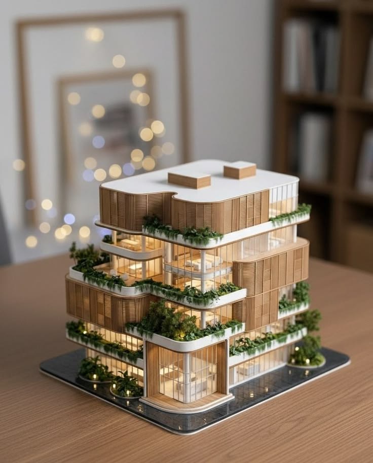 Architectural model of terraced residence